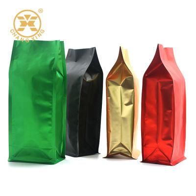 Wholesale Eco Friendly Custom Printed Empty Flat Bottom Coffee Bags with Valve