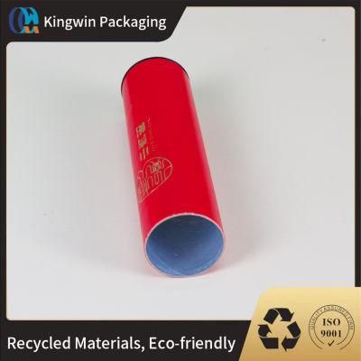 Custom Round Biodegradable Cardboard Tea Packaging Paper Tube with Easy Peel off Lid