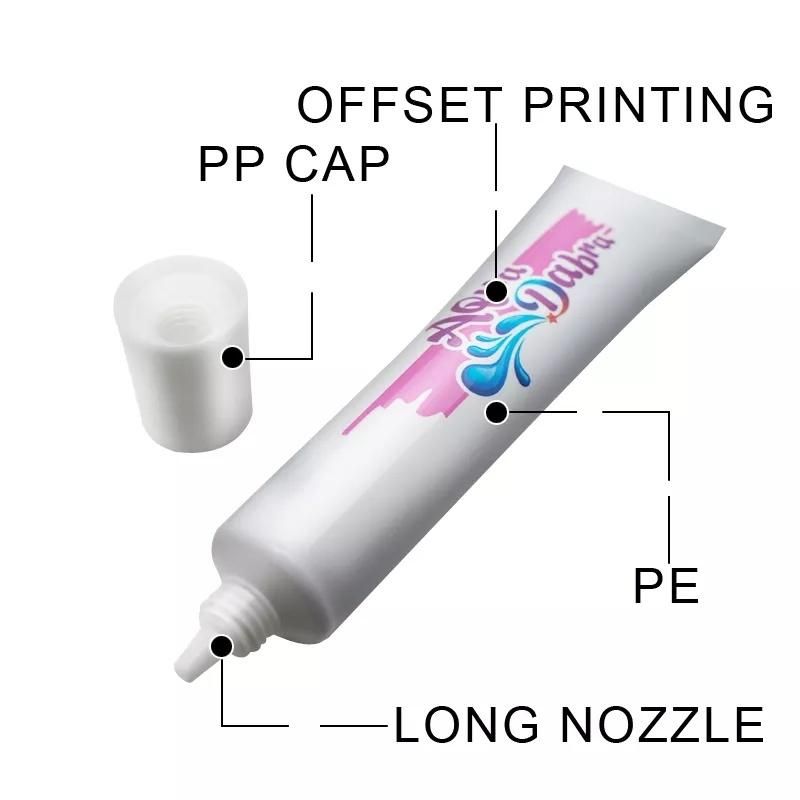 Whitening Cream Cosmetic Plastic Tube Packaging with Long Nozzle 6g