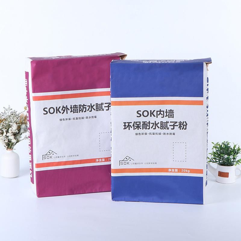 25kg 50kg Cement Kraft Paper PP Woven Laminated Valve Bag for Cement Mortar