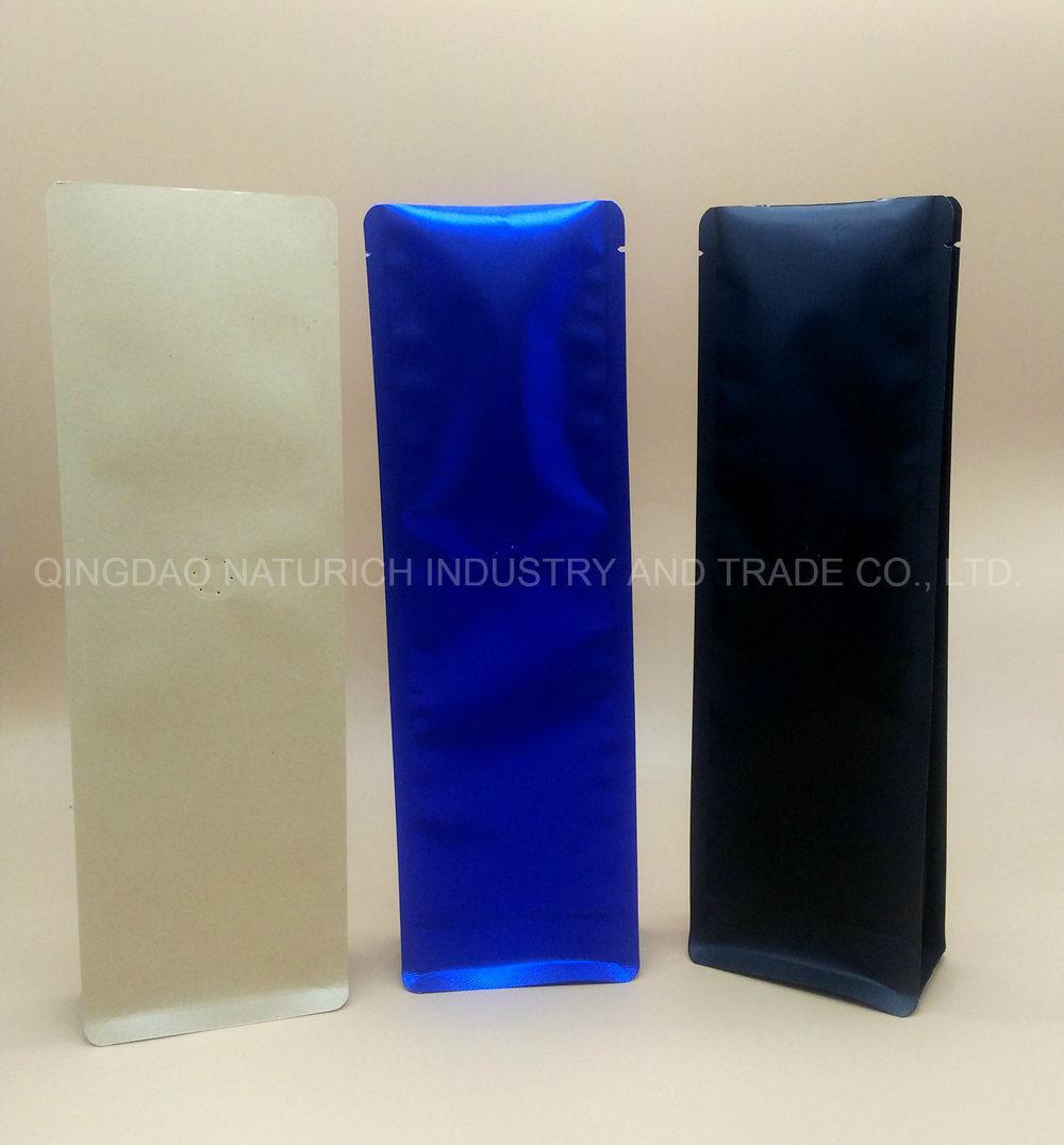 454G Quad Seal Matt Blue Coffee Bag 400-500g Matt Color Coffee Bag 8 Seal Plastic Food Bag