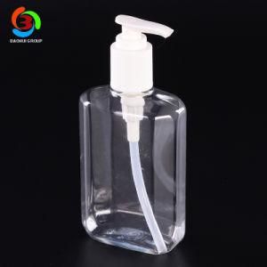 China Factory 200ml Clear Flat Bottle with Pumper by Hand Sanitizer