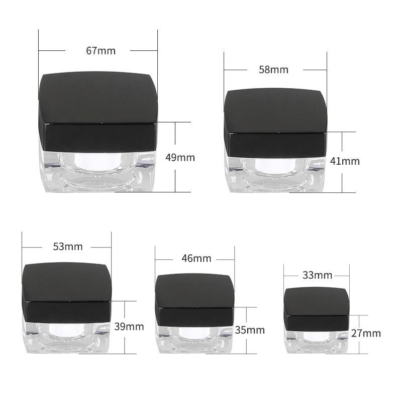 2020 China Wholesale Transparent Acrylic Jar Cosmetic Acrylic Plastic Jar Set for Cosmetic Packaging