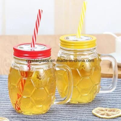 Square Clear Empty Mason Jar Drinking Glass with Lids