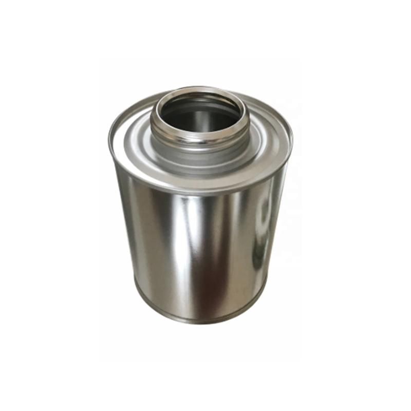 Glue Printed Tin Can with Rubber Brush Lid