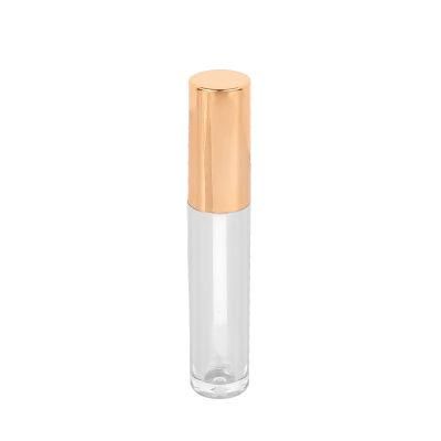 Manufacturer Empty Round Gold Lip Gloss Containers Tube Packaging with Wands Lipgloss with Brush Applicator