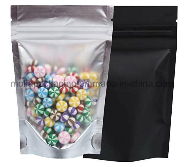 Best Food Safe Stand up Matte Mylar Bags Aluminum Foil Clear Pouch with Zipper Mylar Heat Seal 8 Oz Coffee Nuts Packaging Flat Bottom Bag