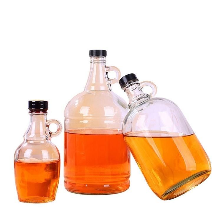 Wholesale Empty 1L 2L 3L 4L 5L Big Volume Transparent Glass Bottle Jug Liquor Bottle Vodka Glass Bottle with Handle