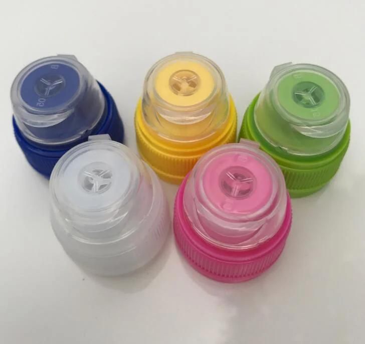 28mm Clear Plastic Flip Top Cap for Beverage Water Drink Bottles