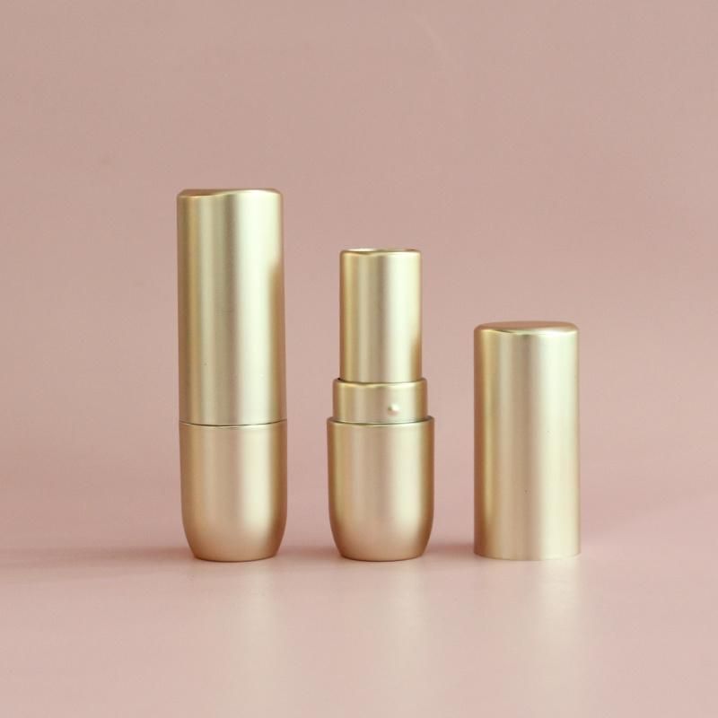 Gold Empty Lipstick Tube Free Sample Round Shape Lipstick Container