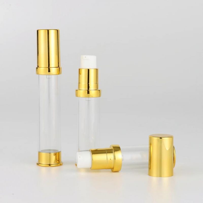 Gold in Stock 5ml 10ml 15ml Mini Atomizer White Head Mist Airless Spray Bottle Packaging Cosmetic Airless Pump Bottle