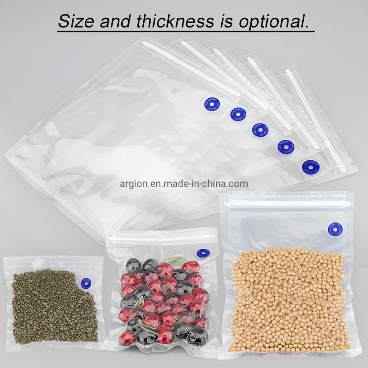 Food Plastic Packaging Vacuum Zipper Bag with Valve