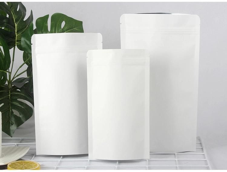 White Kraft Paper Doypack Pouch with Your Printing Food Packaging Bag