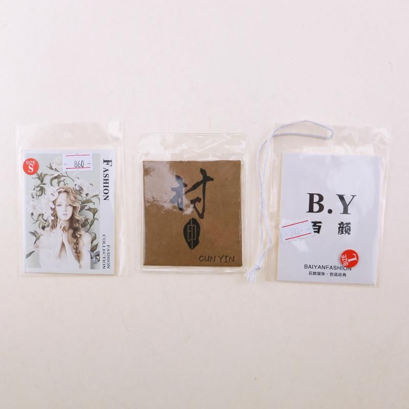 Cmyk Printed Plastic Pouch Pack Paper Hangtag