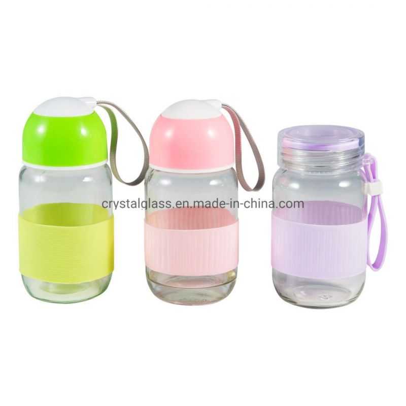 Clear Glass Water Bottle with Bamboo Lids 150-1000ml