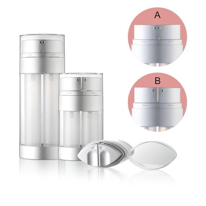 Best Selling Transparent Fancy Double Chamber Airless Bottle Packaging 30ml