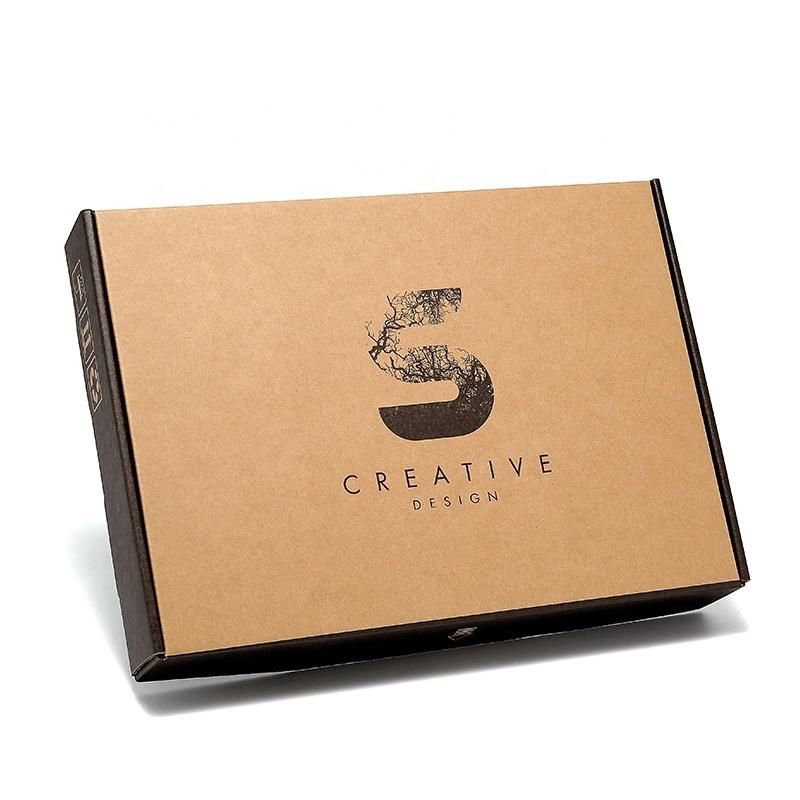 Custom Logo Printed Clothes Packaging Kraft Paper Corrugated Box Parcel Mail Box