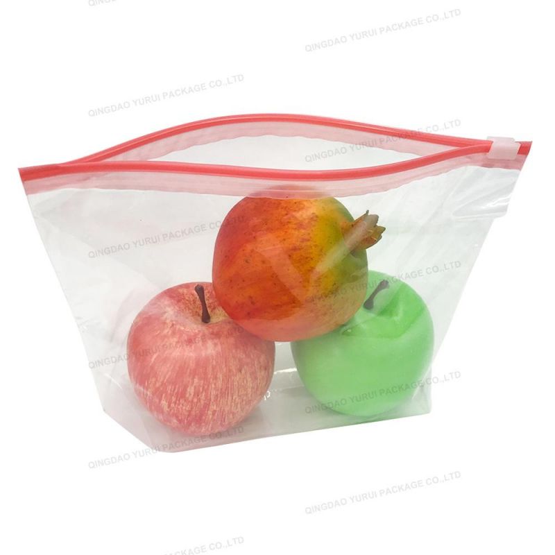 Food Grade Slider Ziplock Bags Plastic Packaging LDPE Slider Reclosable Bag