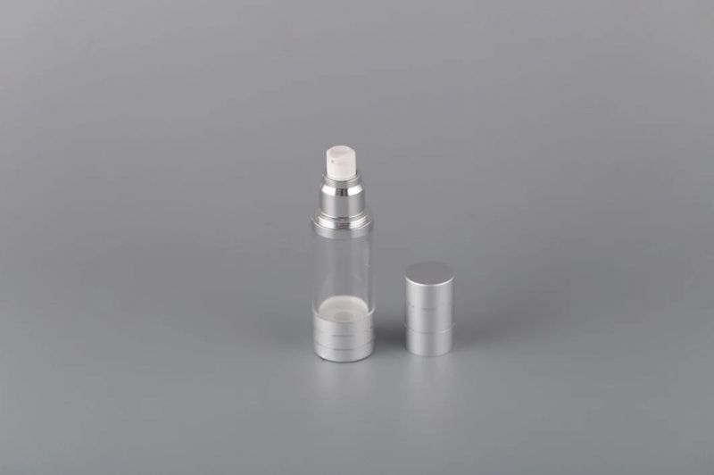Factory Price Alumium Technology Airless Bottles Silver Color Lotion Cosmetic Bottles for Skin Care