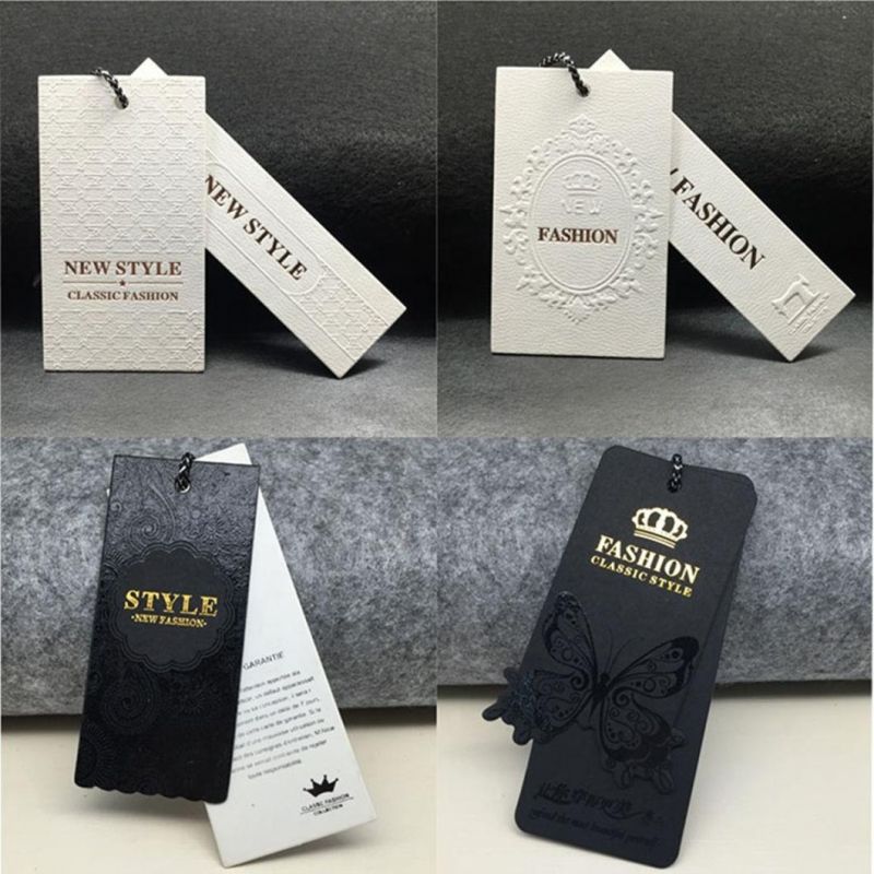 Supplier Custom Private Foil Rotatable Logo Texture Plastic Hang Tags for Jeans