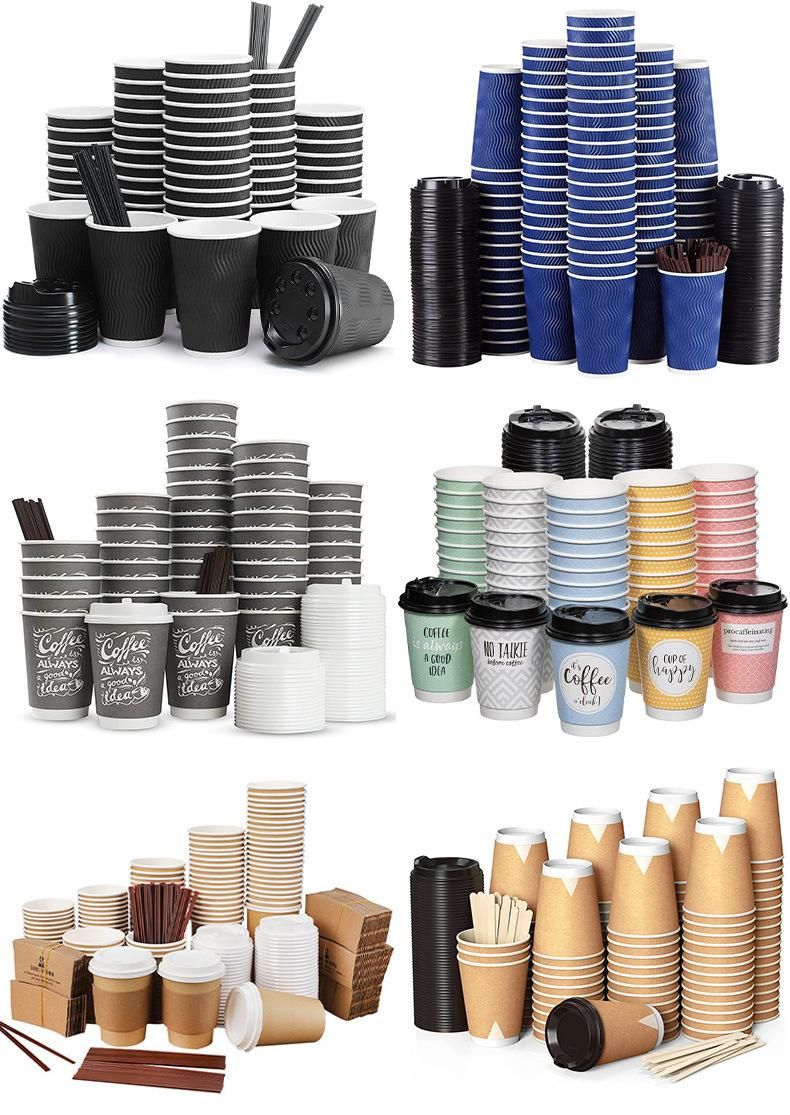 Single Wall Disposable Paper Cup 8oz 10oz 12oz 16oz 20oz Coffee Drinking Cups