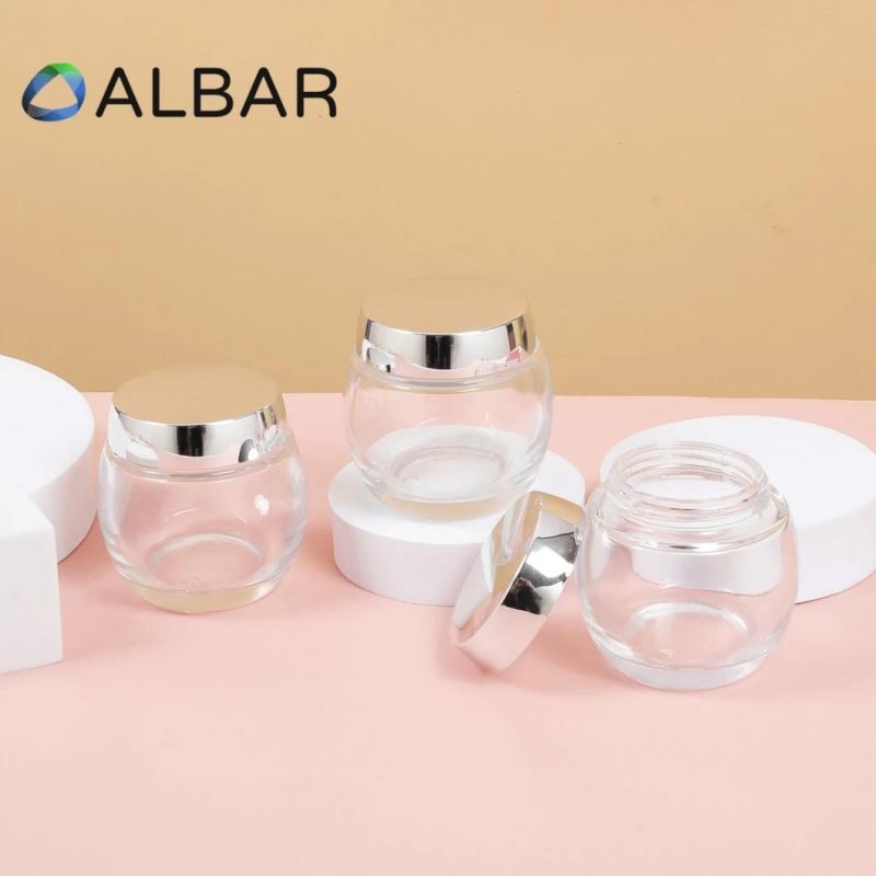 Thick Bottom Glass Jar for Eye Cream Face Cream Body Lotion with Wide Open Cap