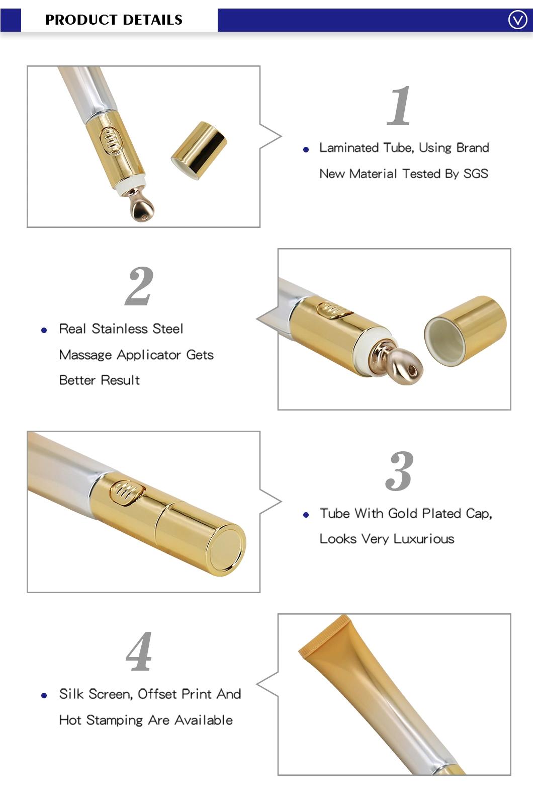 Professional Plastic Electric Massage Eye Cream Tube with Customized Logo Printing