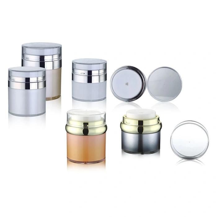 Cosmetic Empty Fancy Pretty Round Acrylic Airless Pump Bottles Packaging Jar 50g 30g 15g