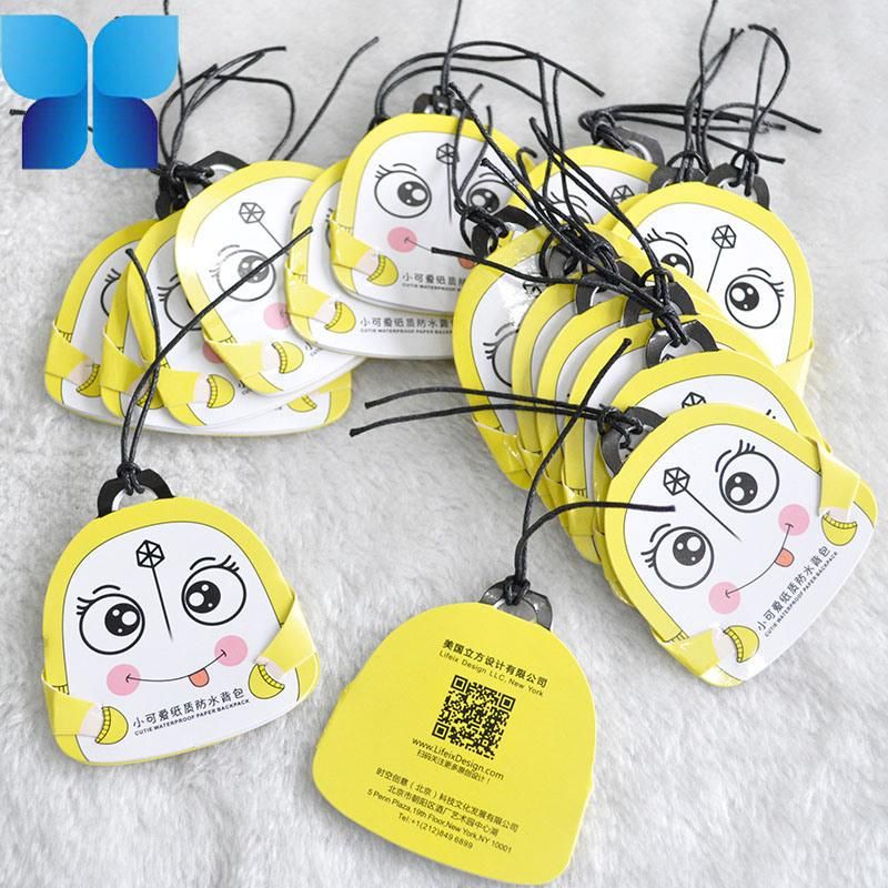 Wax String Folding Swing Tag for Children′s Schoolbag