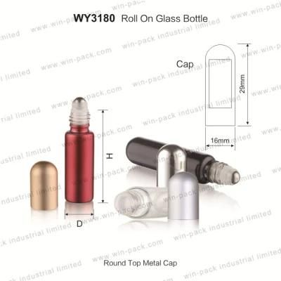 3ml 5ml 8ml 10ml Round Tube Glass Roller Bottles with Silver Color Round Plastic Cap