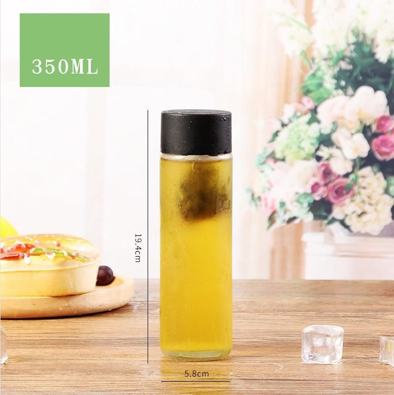 Wholesale 500ml 16 Oz Round Clear Glass Water Bottle with Plastic Cap