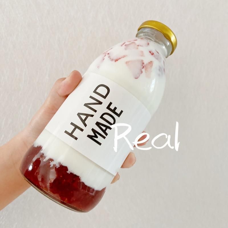 300ml 500ml Empty Clear Round Glass Cold Brew Coffee Juice Milk Tea Bottles with Metal Screw Caps