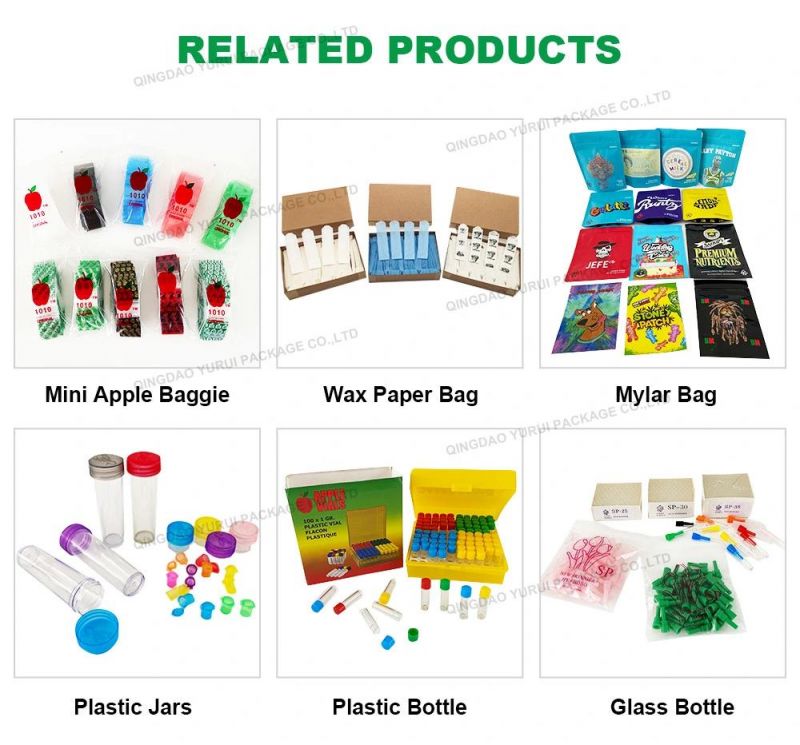 Wholesale Custom Printed Small Mini Cartoon Apple Black Smoke Shops Supplies Weed Zip Herb Bag Ziplock Weed Baggies