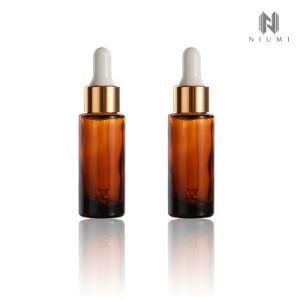 15ml Amber Color Essential Oil Bottle Glass Serum Dropper Bottle Customized Color Aluminum Dropper