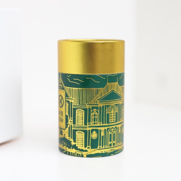 High End Custom Hot Stamping Cylinder Cardboard Tea Box Packaging Paper Tube