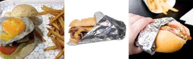 Food Packaging Aluminium Foil Paper Foil Paper for Hamburger Wrapping