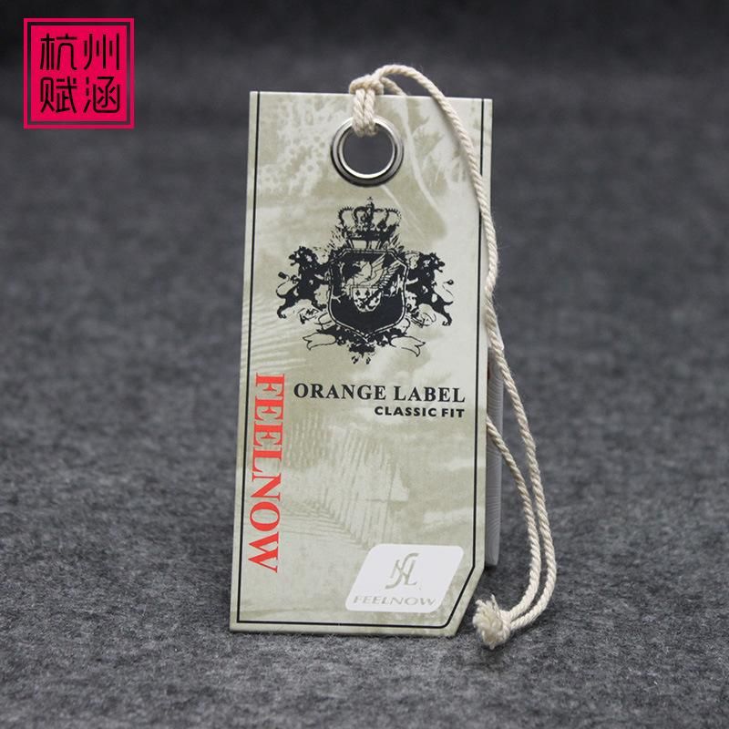 Factory Simple Design Printing Hang Tag with Cotton String