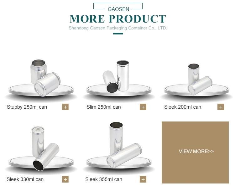 Hot Sale Beverage Printed or Blank Epoxy or Bpani Lining Standard 330ml Aluminum Can