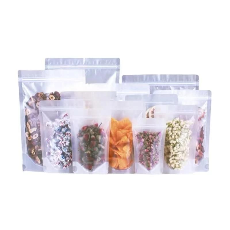 Resealable Zip Lock Doypack Stand up Pouch Clear Transparent Plastic Food Packaging Bag with Zipper