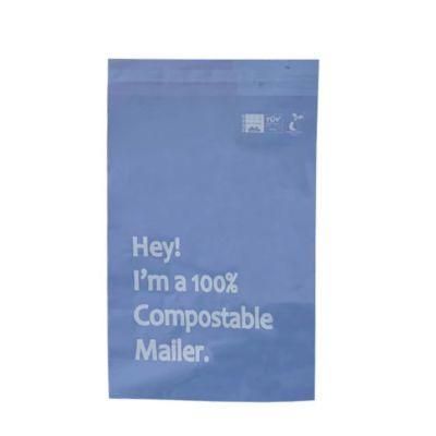 Self Sealing Custom Logo Printed 100% Compostable Carry Bags PLA Poly Mailers Envelopes Shipping Bags