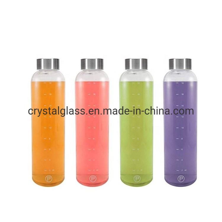 BPA Free Logo Custom Sports Glass Water Bottle 500ml