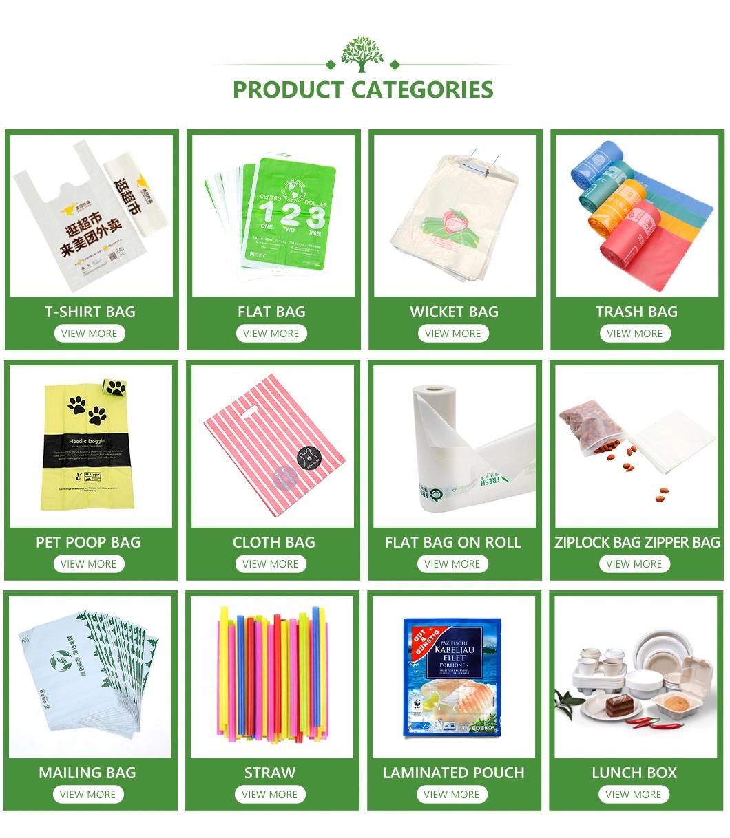 Customized PLA+Pbat/Corn Starch/Biodegradable/Compostable Bags T-Shirt/Garbage/Dog Pet Poop/Packaging/Shopping/Supermarket/Poly Mailing/Envelope Bags with TUV