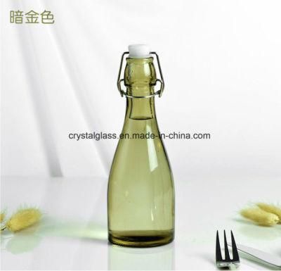 50ml 250ml 500ml Glass Sealing Bottle Clear Drink Bottle Round Wine Bottle of Fruit Juice with Swing Top