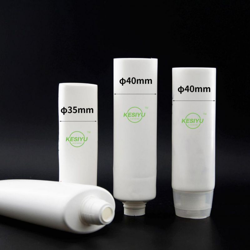 Empty Soft White Facial Cleanserhand Cream Plastic Cosmetic Tube with Bamboo Cover