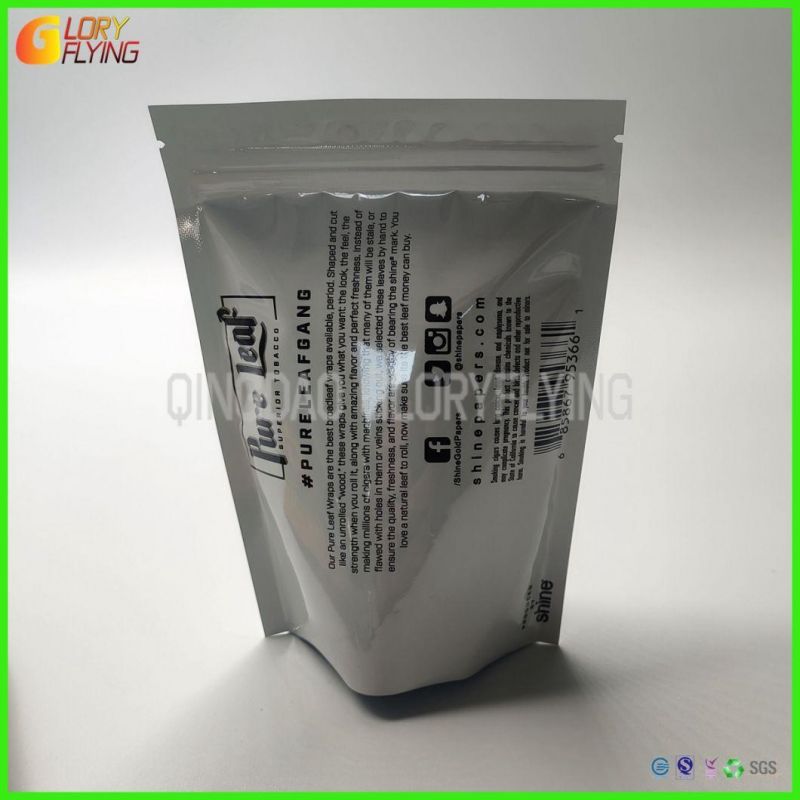 Custom Tobacco Pouch/Plastic Mylar Bag/Food Grade Zipper Packaging