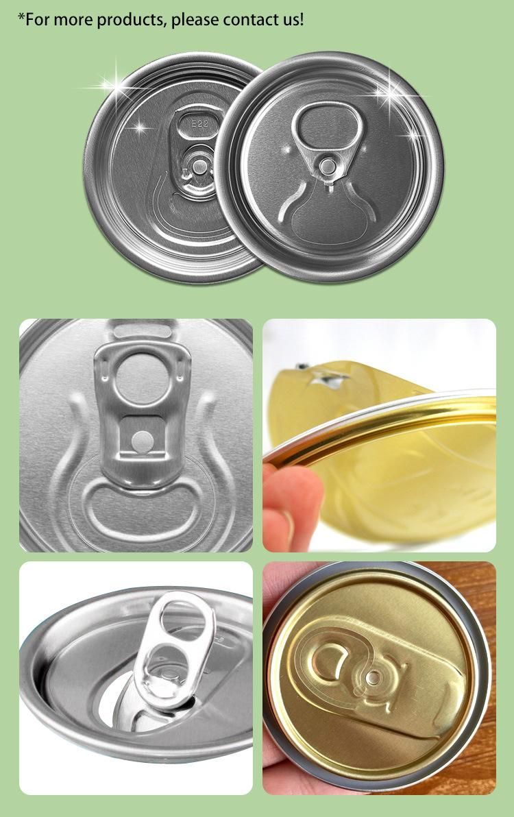 202 200 Sot Soe Customized Printing Aluminium Cans Beverage Easy Open Can Lid