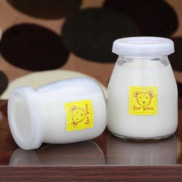 100ml 150ml 200ml High Quality Clear Glass Milk Drnk Yogurt Container Jar Wide Mouth Pudding Bottle with Cork or Plastic Cap