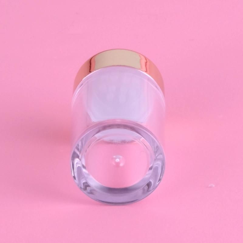 10g New Design Elegant Clear Base Golden Round Loose Powder Eyeshadow Case for Cosmetic Packaging