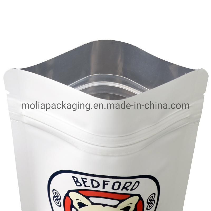 Aluminum Foil Zip-Lock Bags Stand up Pouch Matt White Laminated Foil Doypack Coffee Tea Packaging Bags with Zipper