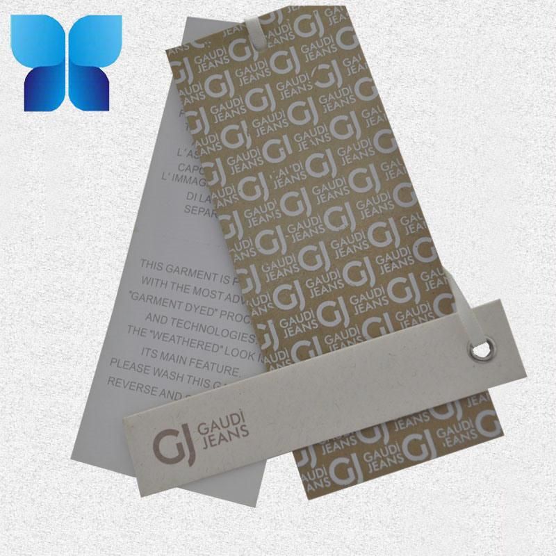 Fashionable Custom Brand Name Folded Printing Swing Paper Hang Tag